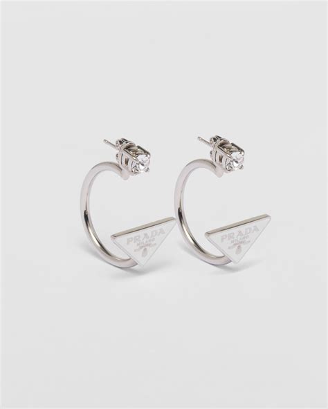 prada long earrings crystal|prada symbole earrings.